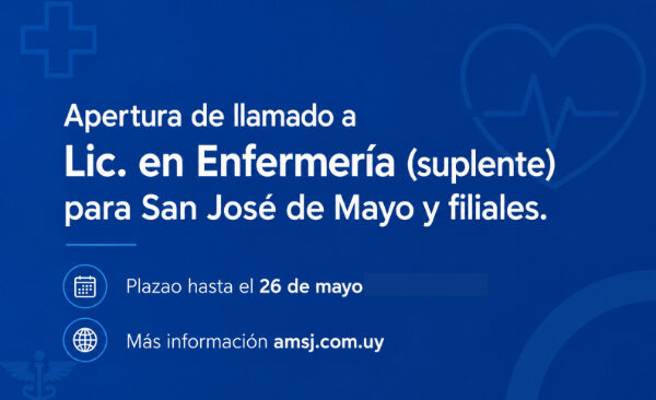 LLAMADO ASPIRANTE PARA COBERTURA DE CARGO LICENCIADOS EN ENFERMERÍA (SUPLENTE)